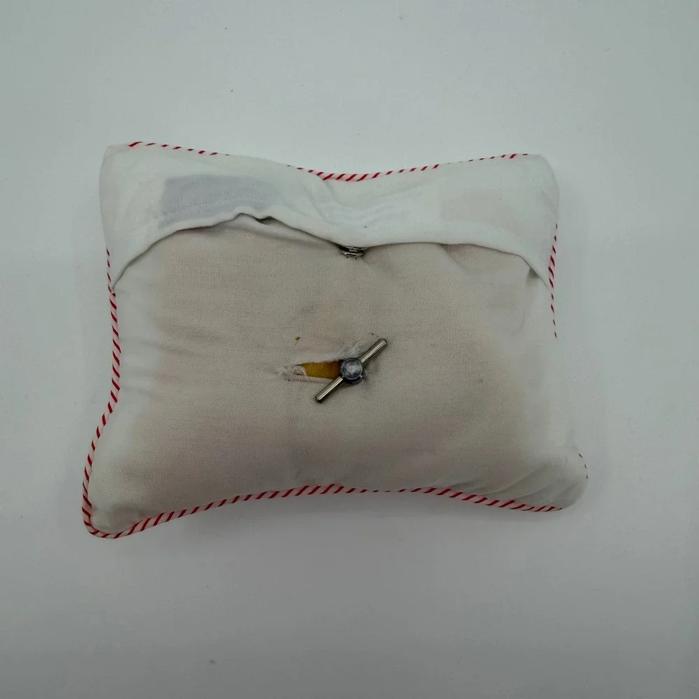 Vtg Nathan Krauskopf Decorative Musical Pillow Embroidered Christmas Tree Swiss